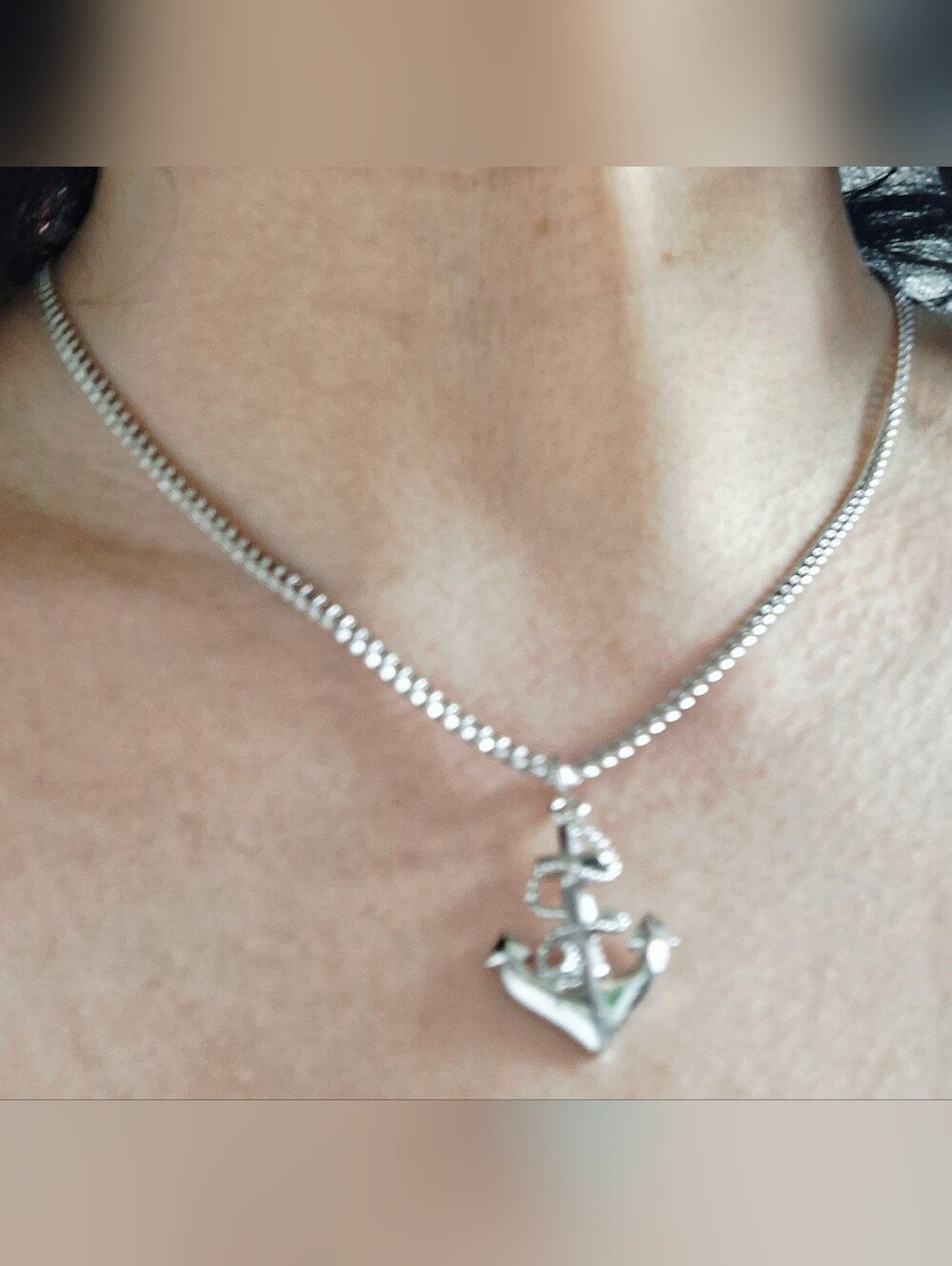 Vintage 80s ✨️⚓️Silver Anchor Pendant Necklace